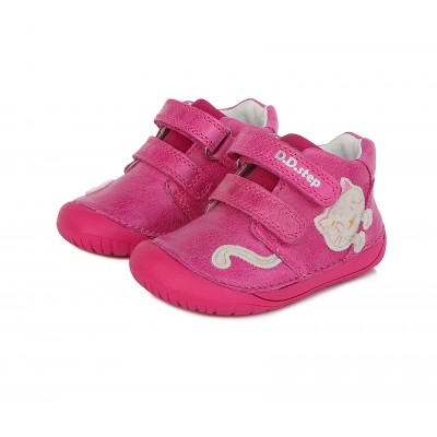 D.D. step barefoot dievčenská detská celokožená obuv S070-927A Pink